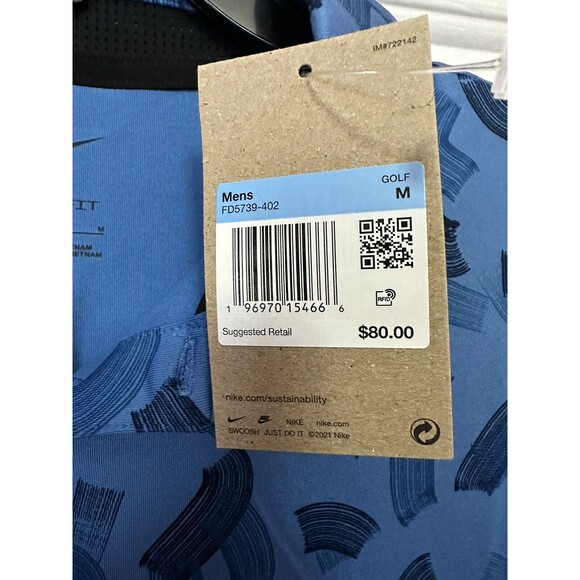 Nike Tour Dri-FIT Golf Polo Shirt Blue Design FD5739-402 Men's Size Medium NEW - Picture 3 of 4